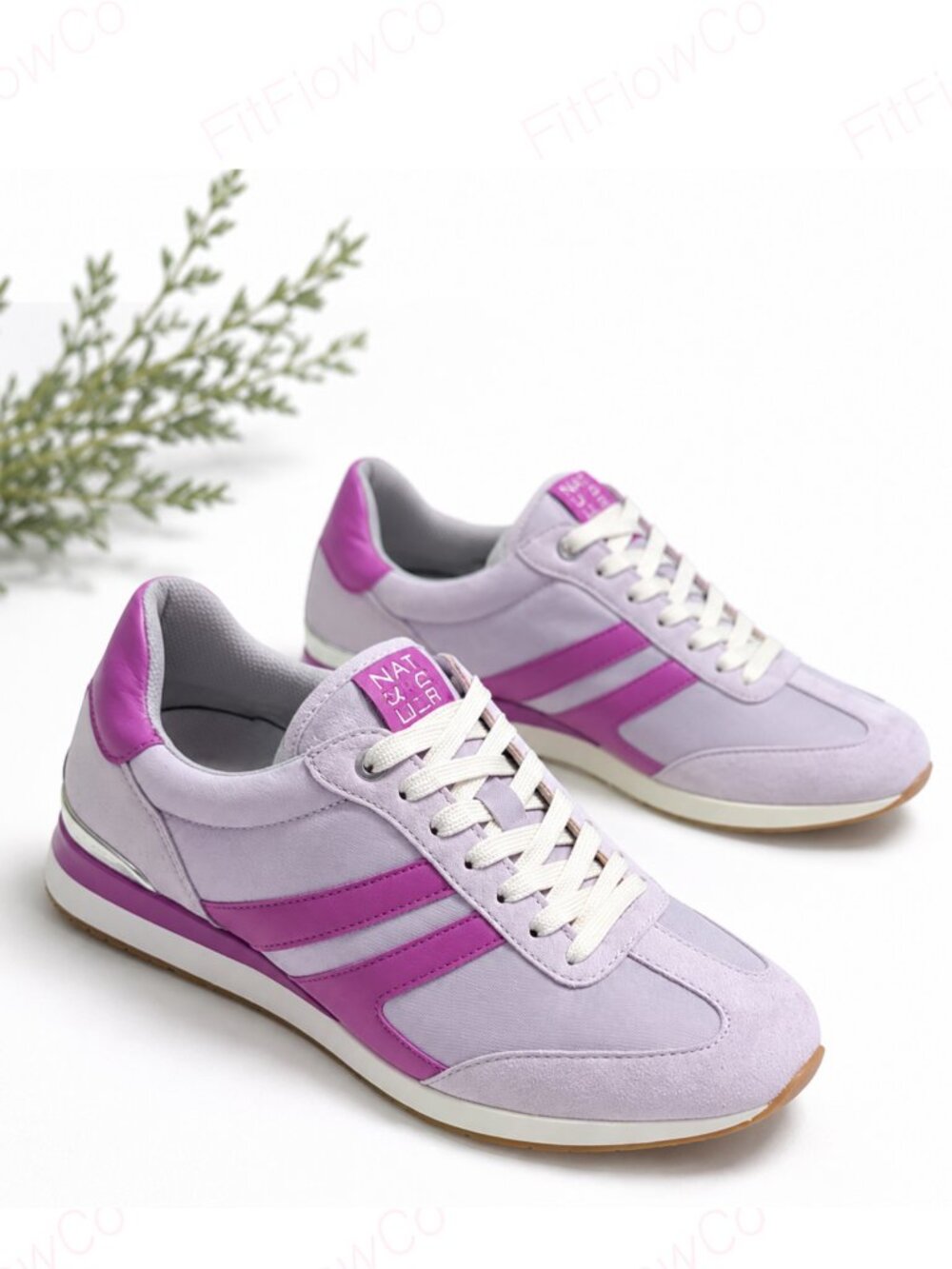 Naturalizer Lorena Lilac Violet Leather Textile Sneakers Women’s 8.5 M